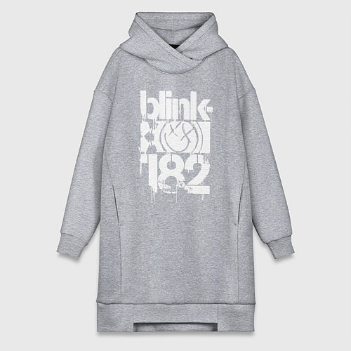 Женская толстовка-платье Stencil white logo / Меланж – фото 1