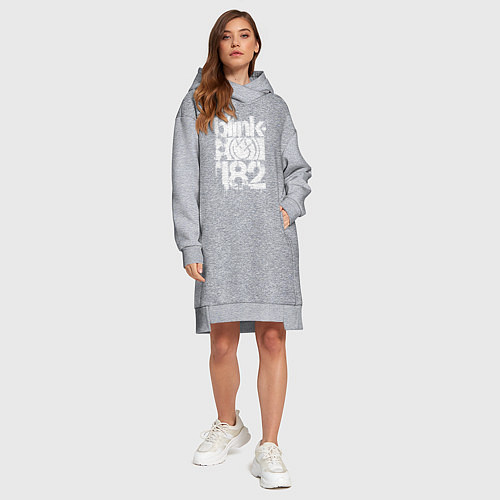 Женская толстовка-платье Stencil white logo / Меланж – фото 4