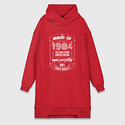 Женское худи-платье Made in 1984 retro old school, цвет: красный