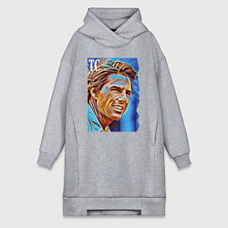 Женское худи-платье Tom Cruise - film actor, цвет: меланж