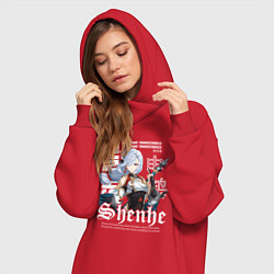 Женское худи-платье Шэнь Хэ Геншин, цвет: красный — фото 2