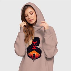 Женское худи-платье Геральт из Ривии, цвет: пыльно-розовый — фото 2