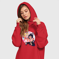 Женское худи-платье Уэнсдей и Энид, цвет: красный — фото 2