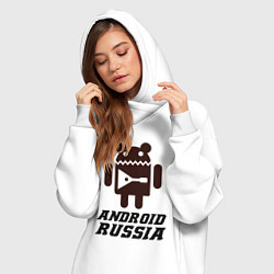 Женское худи-платье Андроид россия, цвет: белый — фото 2