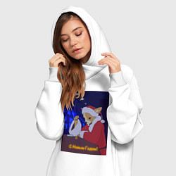 Женское худи-платье Bad Santa чихуахуа, цвет: белый — фото 2