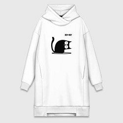 Женское худи-платье Куку Cat, цвет: белый