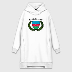 Женское худи-платье Азербайджанец, цвет: белый