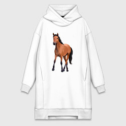 Женское худи-платье Кигер-мустанг, цвет: белый