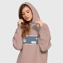 Женское худи-платье Скрытый смысл - светлая, цвет: пыльно-розовый — фото 2