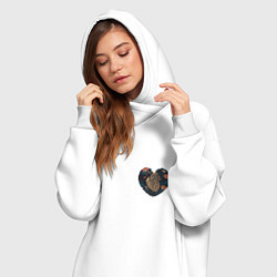 Женское худи-платье Сердце самуая, цвет: белый — фото 2