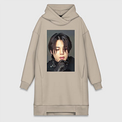 Женское худи-платье Handsome Jimin, цвет: миндальный