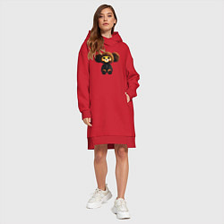 Женское худи-платье Plush character in latex, цвет: красный — фото 2