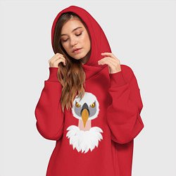 Женское худи-платье Птица стервятник, цвет: красный — фото 2