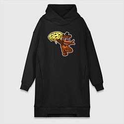 Женское худи-платье Фредди с пиццеей, цвет: черный