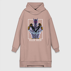 Женское худи-платье Killer Queen anime, цвет: пыльно-розовый