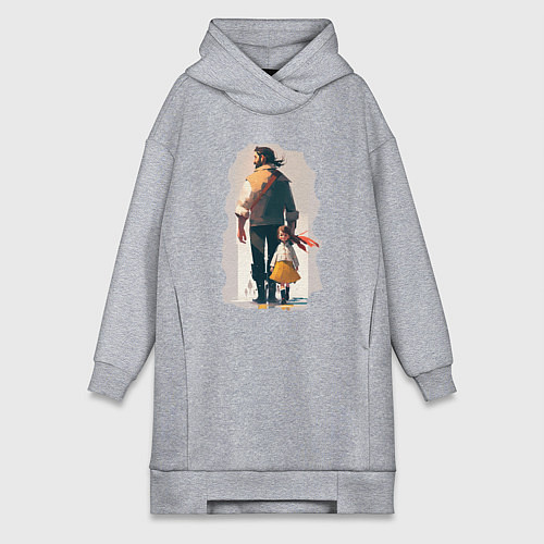 Женская толстовка-платье Дочка и отец вместе / Меланж – фото 1