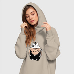 Женское худи-платье Totoro рокер, цвет: миндальный — фото 2