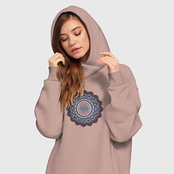 Женское худи-платье Индийская Mandala, цвет: пыльно-розовый — фото 2