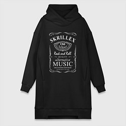 Женское худи-платье Skrillex в стиле Jack Daniels, цвет: черный