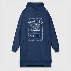 Женское худи-платье Placebo в стиле Jack Daniels, цвет: тёмно-синий
