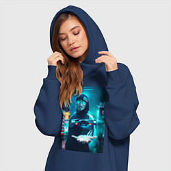Женское худи-платье Анонимус и дрон, цвет: тёмно-синий — фото 2