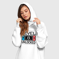 Женское худи-платье Level 8 unlocked, цвет: белый — фото 2