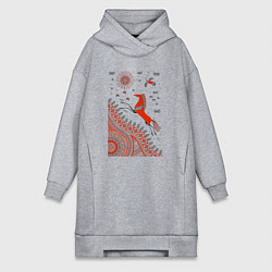Женское худи-платье Мезенский конь, цвет: меланж
