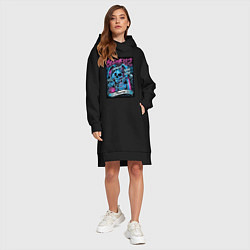 Женское худи-платье Blink 182 рок группа, цвет: черный — фото 2