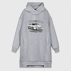 Женское худи-платье Toyota Supra MK3, цвет: меланж