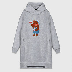 Женское худи-платье Мой герой, цвет: меланж