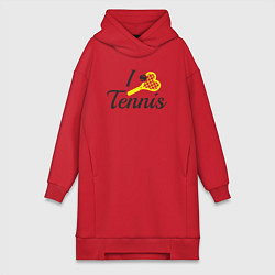 Женское худи-платье Love tennis, цвет: красный