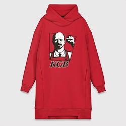 Женское худи-платье KGB Lenin, цвет: красный