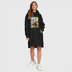 Женское худи-платье Кавех Геншин импакт, цвет: черный — фото 2