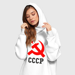 Женское худи-платье СССР стиль, цвет: белый — фото 2