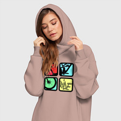 Женское худи-платье Кататься, цвет: пыльно-розовый — фото 2