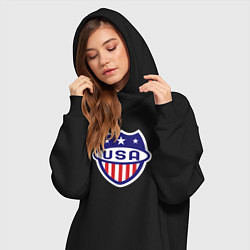 Женское худи-платье Shield USA, цвет: черный — фото 2
