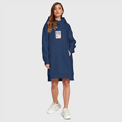 Женское худи-платье Игровая консоль Геймбой, цвет: тёмно-синий — фото 2