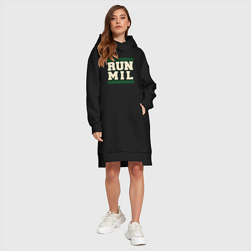 Женская толстовка-платье Run Milwaukee Bucks / Черный – фото 4