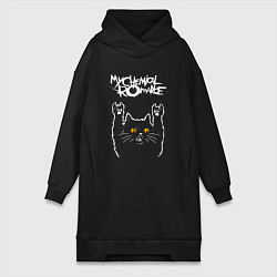Женское худи-платье My Chemical Romance rock cat, цвет: черный