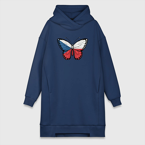Женская толстовка-платье Чехия бабочка / Тёмно-синий – фото 1