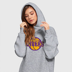 Женское худи-платье Lakers ball, цвет: меланж — фото 2