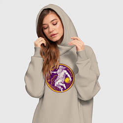 Женское худи-платье No blood no foul, цвет: миндальный — фото 2