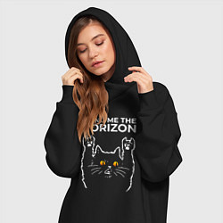 Женское худи-платье Bring Me the Horizon rock cat, цвет: черный — фото 2