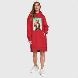 Женское худи-платье Пивной карп, цвет: красный — фото 2