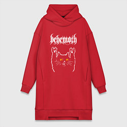 Женское худи-платье Behemoth rock cat, цвет: красный