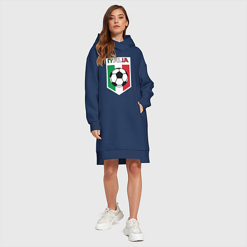 Женская толстовка-платье Футбол Италии / Тёмно-синий – фото 4