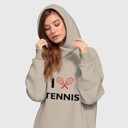 Женское худи-платье I Love Tennis, цвет: миндальный — фото 2