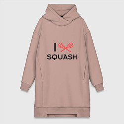 Женское худи-платье I Love Squash, цвет: пыльно-розовый