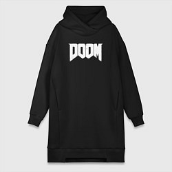 Женское худи-платье Doom nightmare mode, цвет: черный