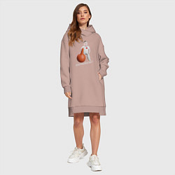 Женское худи-платье Доктор и клизма, цвет: пыльно-розовый — фото 2
